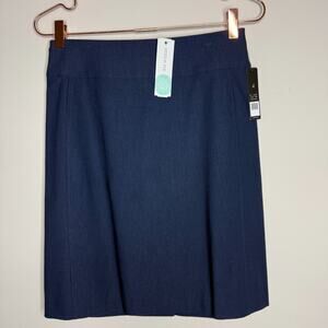 Nic + Zoe Womens Skirt Size 4 Blue Mini Classic Office Business Capsule NEW
